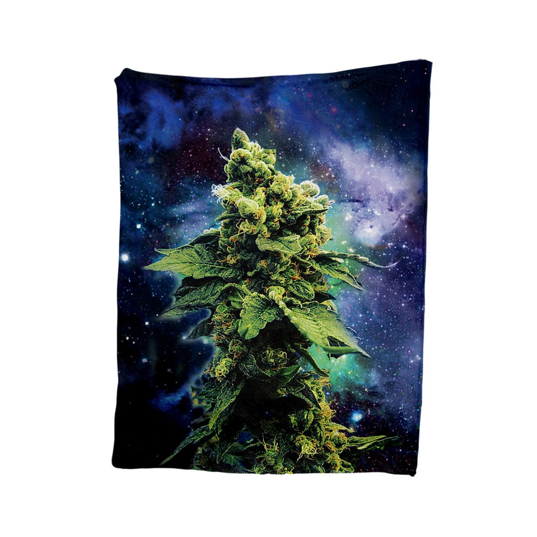 Weed Gift ,green Weed Blanket, Cannabis Leaf Throw Blanket,marijuana Blankets, Weed Galaxy