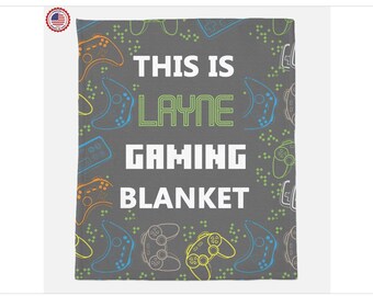 Manta personalizada para jogos, manta com nome personalizado, manta para gamer, presente divertido, presente exclusivo, manta para jogador profissional, jogador casual, amante de jogos