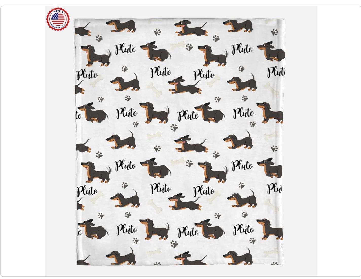 Dackel Hundedecke, personalisierte niedliche Namensdecke, Haustier-Liebhaber-Geschenk, Hundemama, personalisierte Hundedecke, Geschenk für Hundeliebhaber, Hundedruckwurf