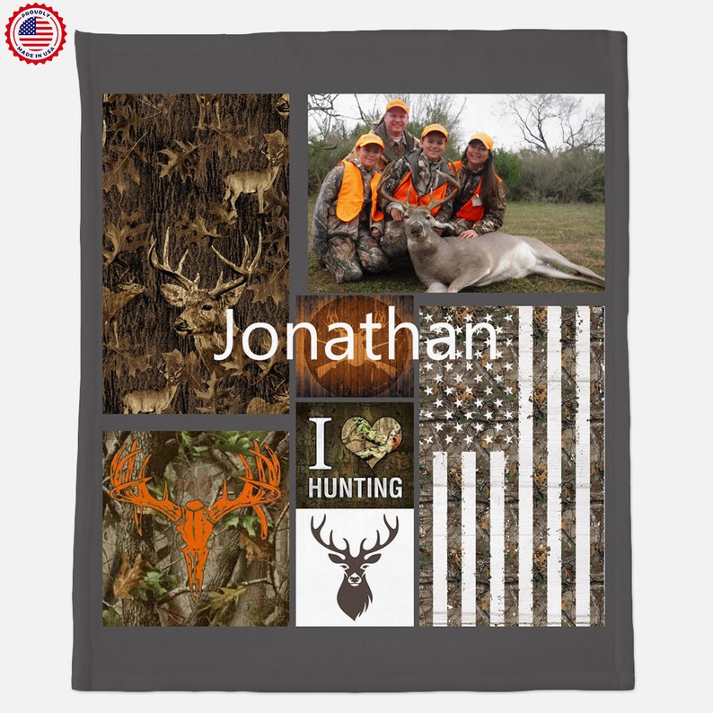 Hunting Personalized Blanket Custom Picture Throw Etsy
