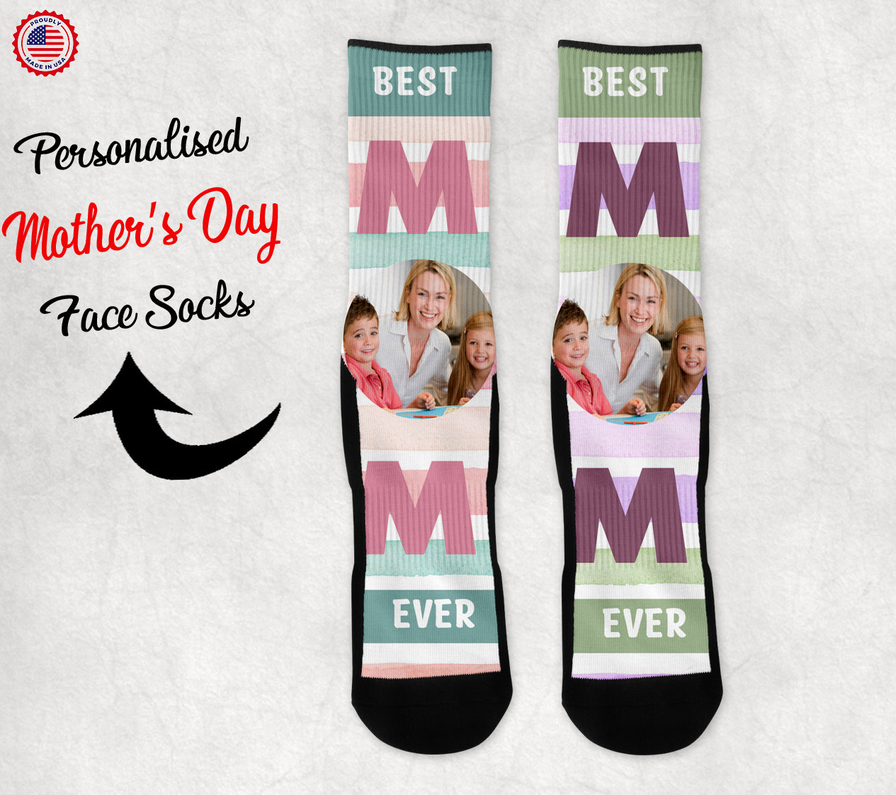 Custom Face Socks Happy Mother's Day Socks Personalized Etsy