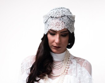 Juliet Cap Veil | Lace Ivory Veil | Art Deco Style Lace Wedding Veil | 1930's Wedding Veil | 1930s Hat | Romantic Lace Veil | Agnes