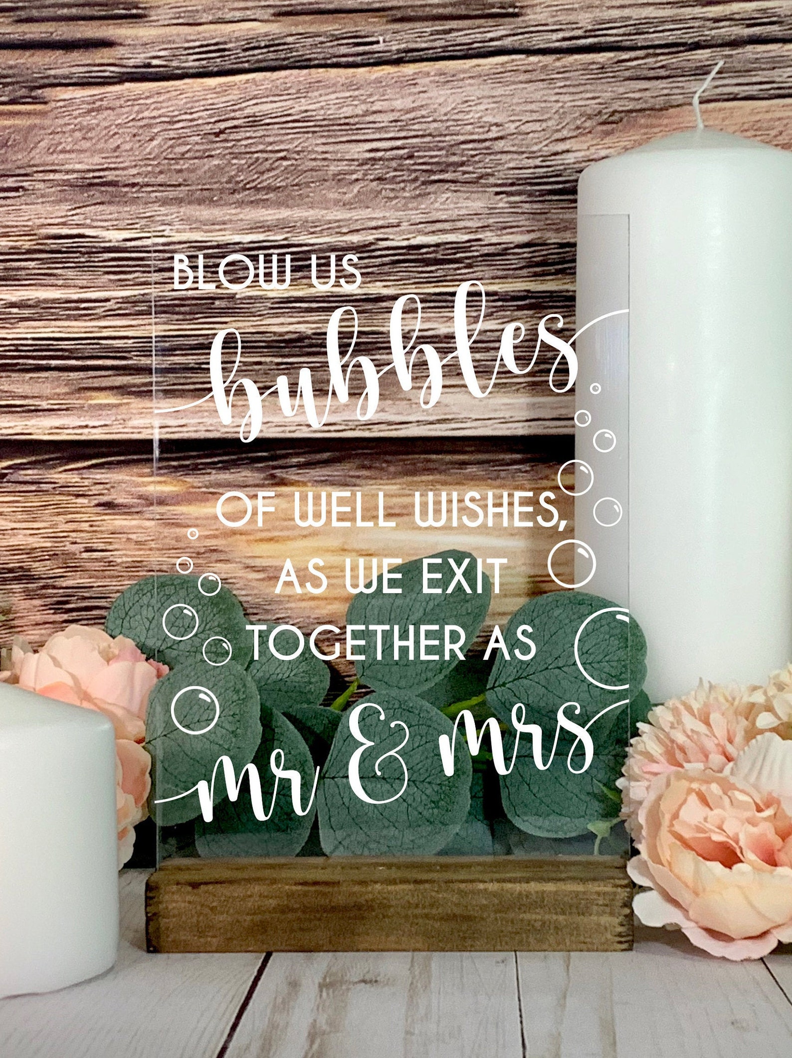 Bubbles Wedding Sign Wedding Favors Acrylic Sign for Etsy