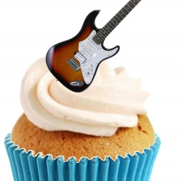 Electric Guitar Stand Up Cake Toppers (12 pack)