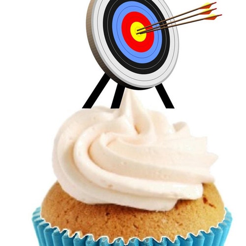 Archery Target Stand up Cake Toppers 12 Pack Etsy