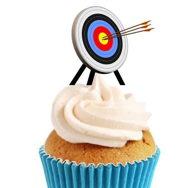 Archery Target Stand Up Cake Toppers (12 pack)