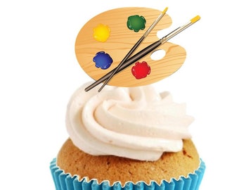 Handmade edible Art Artist Painter cake topper decoration set