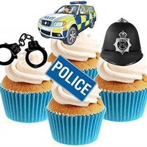 Decorazione per torta in piedi Police Mix Collection (confezione da 12) L'articolo richiede il ritaglio