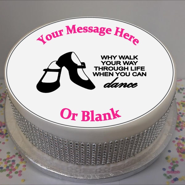 Personalised Tap Shoes & Quote Scene 8" Icing Sheet Cake Topper