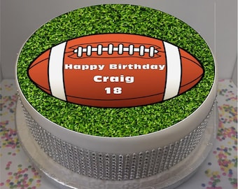 "Personalisierte 'Rugby Ball Scene 8 "" Icing Sheet Cake Topper