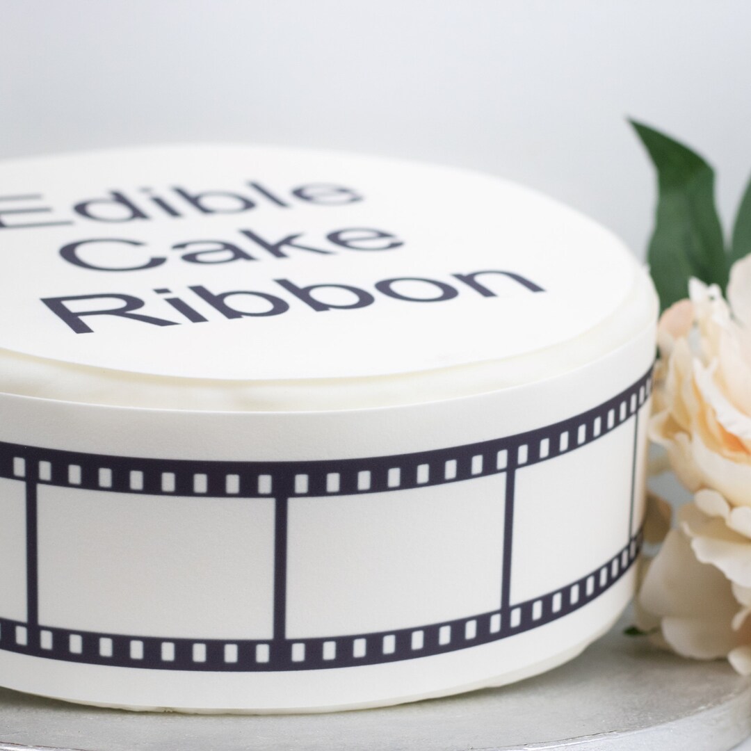 BLANK Film Strip Edible Icing Cake Ribbon / Side Strips (3 X Pre-cut ...
