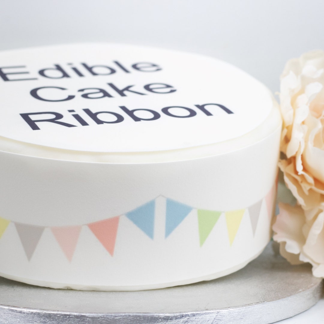 Pastel Bunting Edible Icing Cake Ribbon / Side Strips - Etsy