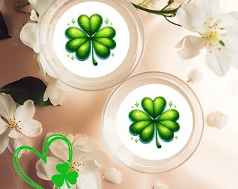 St Patrick's Day Lucky Clover Fully Edible Drinks Toppers 2" / 5 cm (Pack of 12) ready to add to cocktails, soft drinks and more