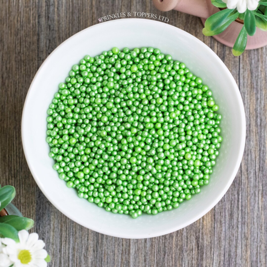 Perles en sucre vert métallique – Pur D'Eliz
