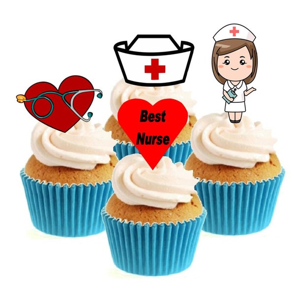Nurse / Nursing Collection Stand Up Cake Toppers (12 pack)