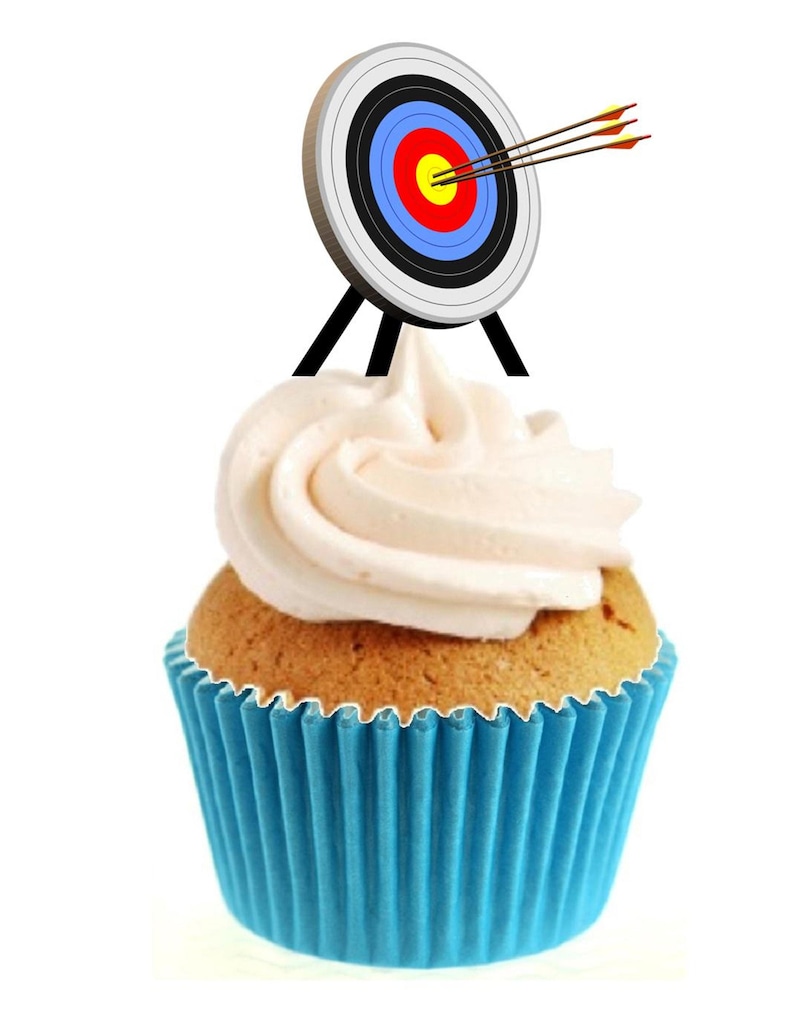 Archery Target Stand up Cake Toppers 12 Pack Etsy