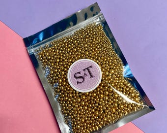 Metallic Antique Gold Pearls Mix sprinkles