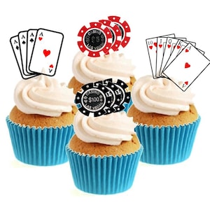 Collezione Casino Poker Party Stand Up Cake Toppers (confezione da 12) L'articolo richiede il taglio