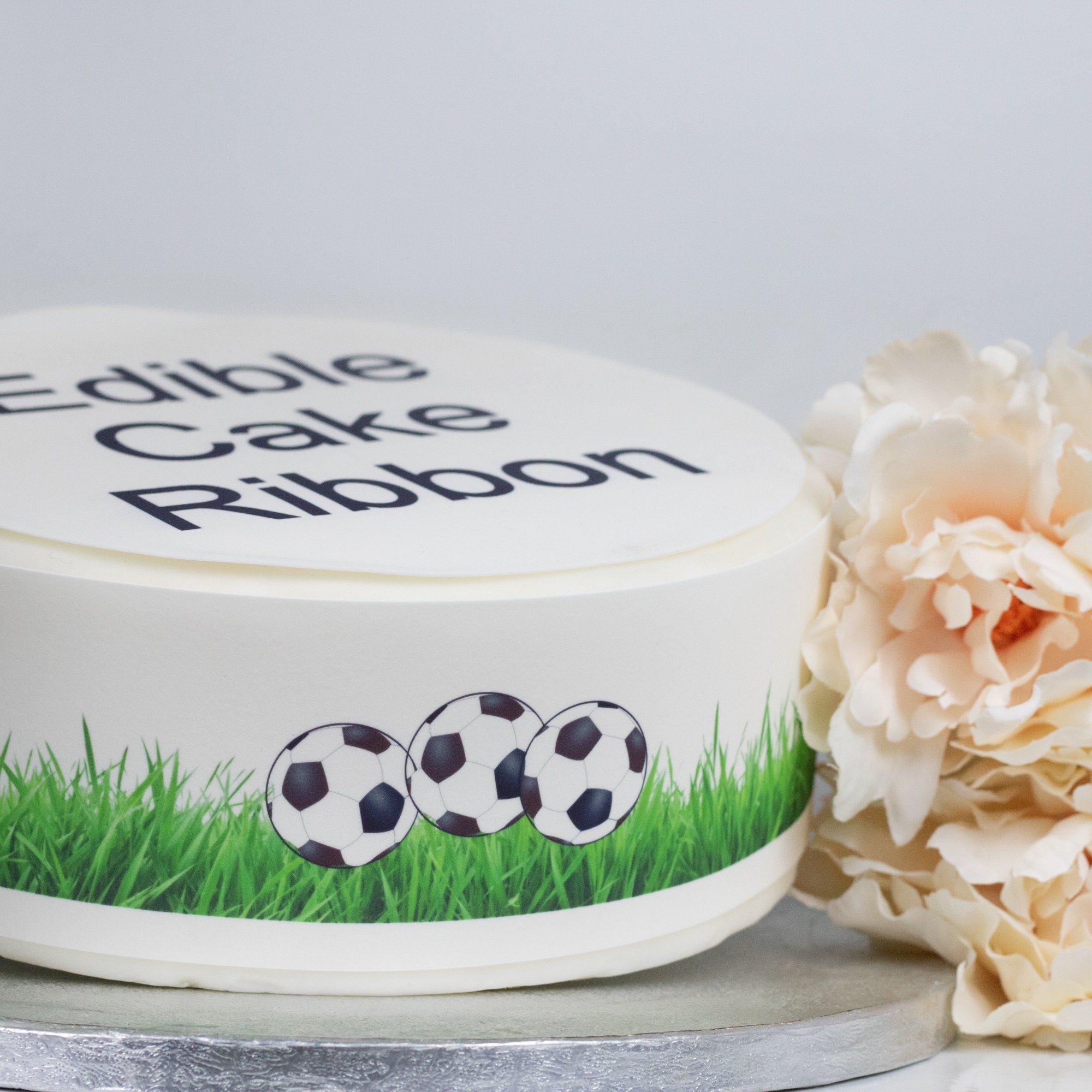 Footballs & Grass Edible Icing Cake Ribbon / Side Strips - Etsy New Zealand