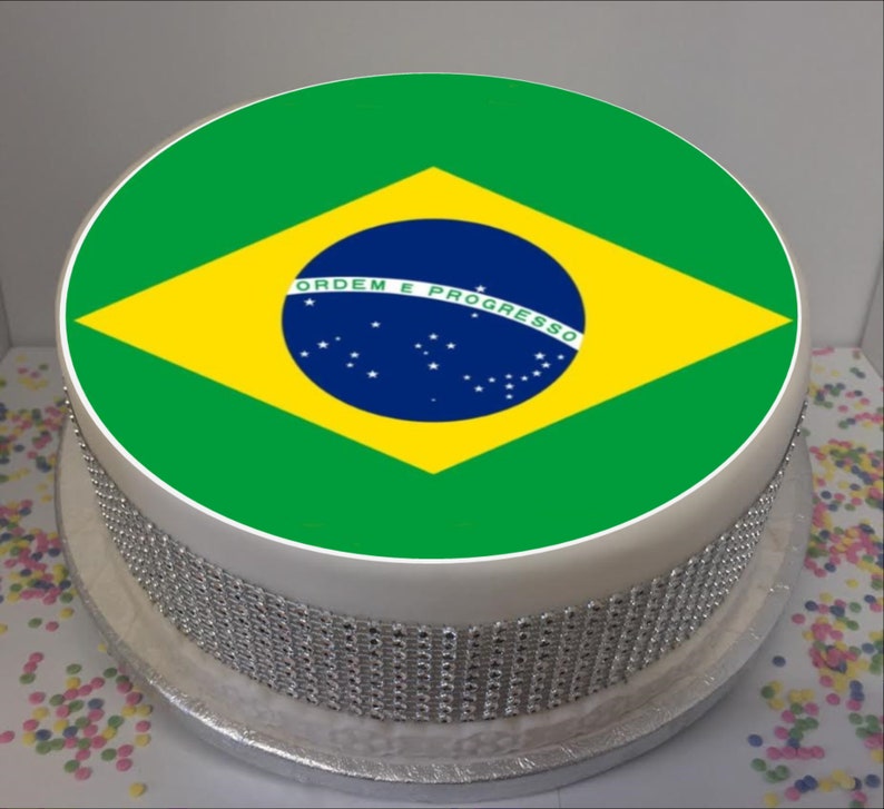 Flag of Brazil 8 Icing Sheet Cake Topper Etsy