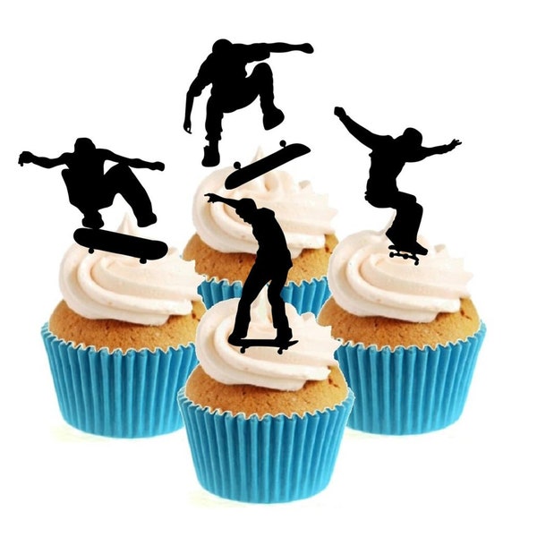 Skateboarding Collection Stand Up Cake Toppers (12 pack)