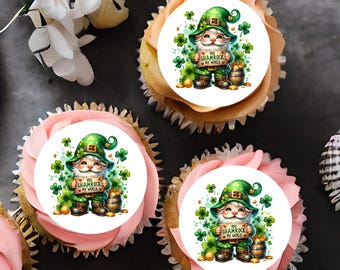 St Patrick's Day You Shamrock My World  2" discs  2" / 5cm pre cut ready to use edible cupcake toppers