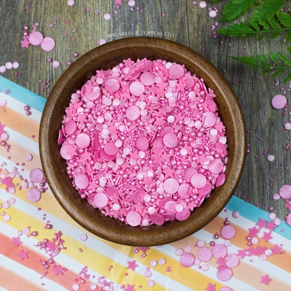 Pretty In Pink Sprinkles Mix Cupcake / Cake Decorations