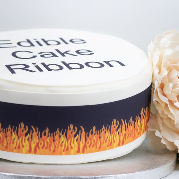 Flames / Fire Edible Icing Cake Ribbon / Side Strips | Etsy