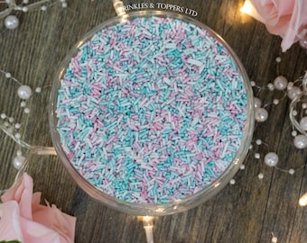 Pink White & Turquoise Glimmer Strands Cupcake / Cake Decorations