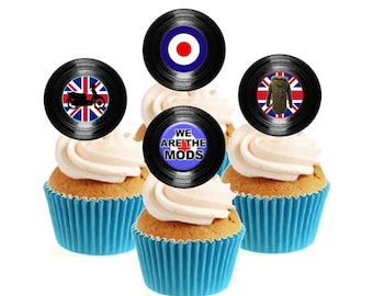 We Are The Mods Vinyl Collection Stand Up Cake Toppers (12 pack) Item requires cutting out