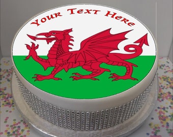 Personalised Birthday Cake Topper 8" Icing Decoration Rugby Shirt Wales