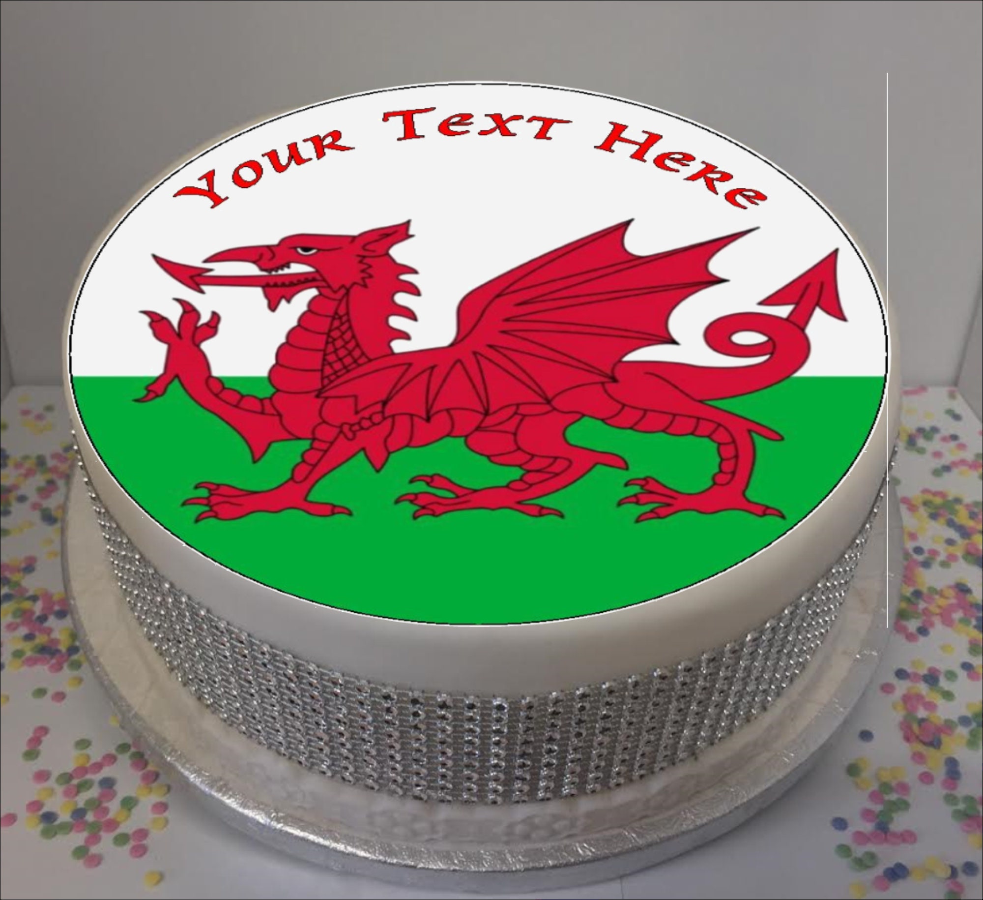 Gales comestibles Stand-Up Hada Cup Cake Toppers-EUROVISION Welsh Bandera Decoraciones 