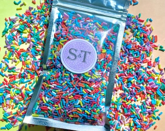 Vegan Rainbow Bake Stable Strands ~ vibrant sprinkles