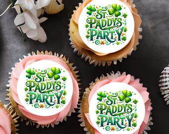 St Patrick's Day St Paddys Party  2" discs  2" / 5cm pre cut ready to use edible cupcake toppers