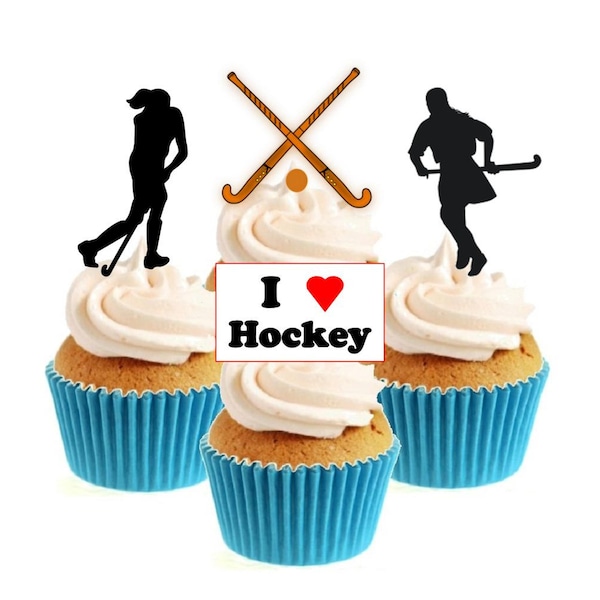 Feld Hockey Sammlung Stand Up Cake Toppers (12 erpackt)