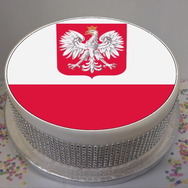 Flag of Poland  8" Icing Sheet Cake Topper