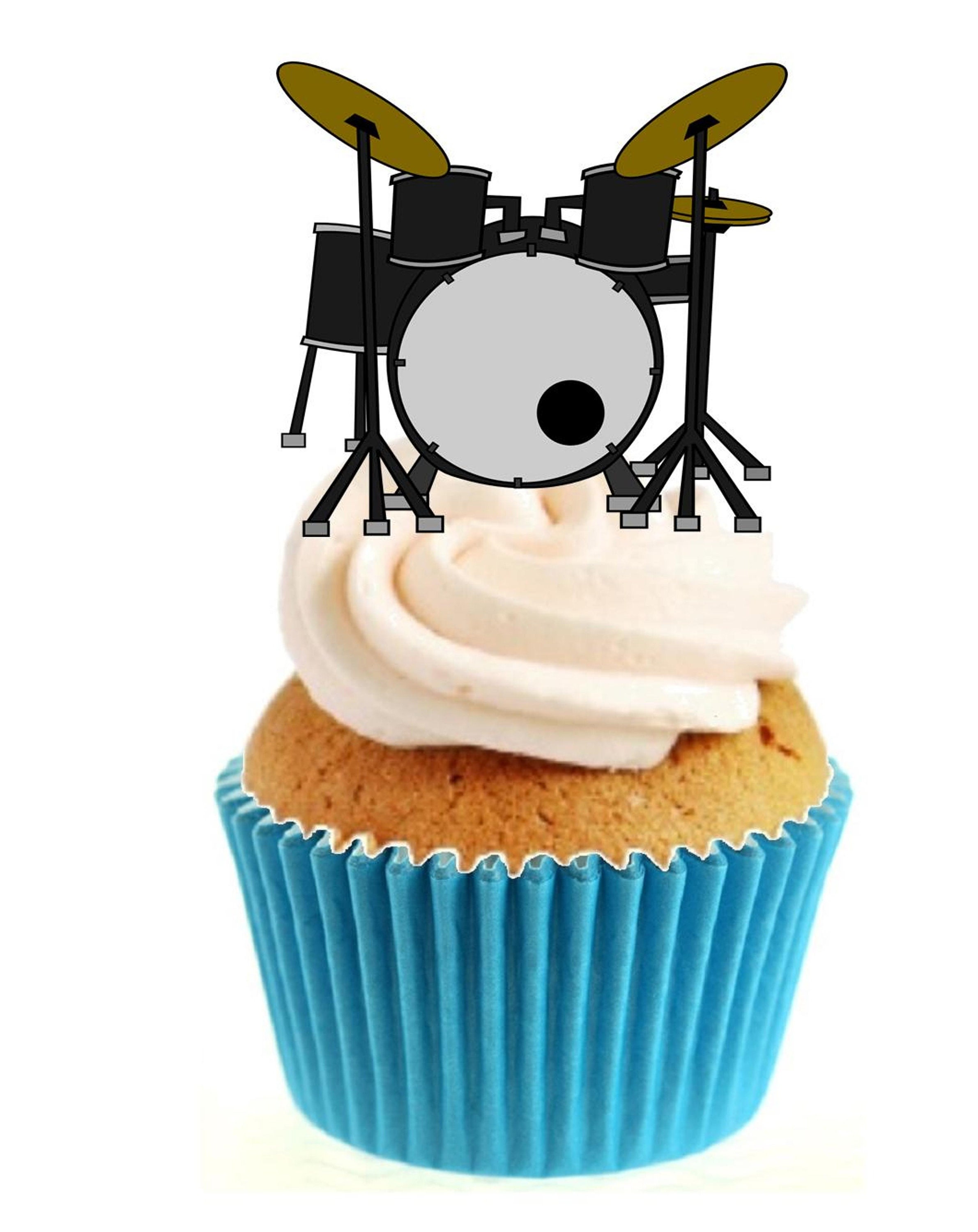 Drum Kit Stand up Cake Toppers 12 Pack Etsy