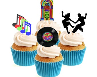 Rock & Roll Collection Stand Up Cake Toppers (12 pack)