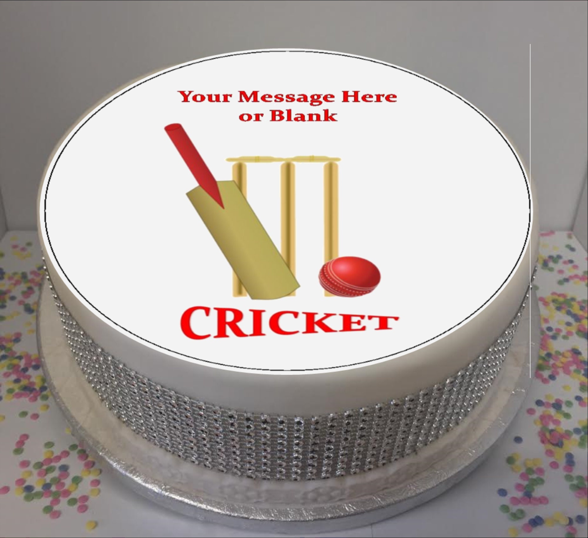 Personalised Cricket Bat Ball & Stumps Scene 8 Icing Etsy