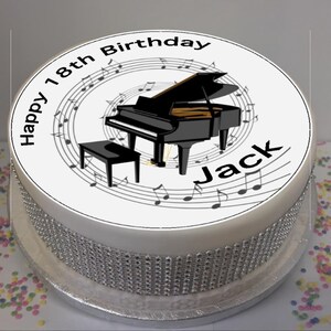 Personalisierte Klavier & Musiknoten Szene 8 "Icing Sheet Cake Topper ~ Musik ~ Musiker