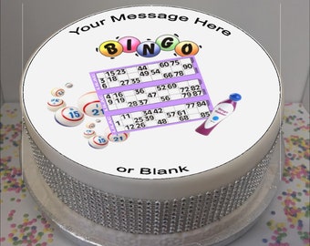 Bingo Personalised Round Edible Birthday Cake Topper Cake Decoration