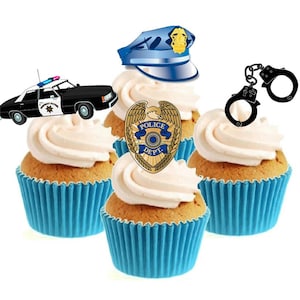 Polizei Mix USA Collection Stand Up Cake Toppers (12er Pack) Artikel erfordert das Ausschneiden