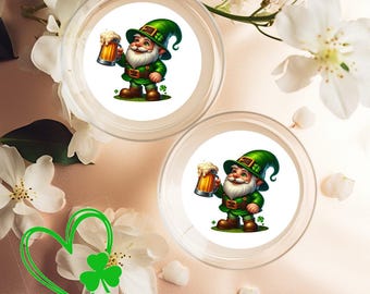 St Patrick's Day Leprechaun & Beer Fully Edible Drinks Toppers 2" / 5 cm (Pack of 12) ready to add to cocktails, soft drinks and more
