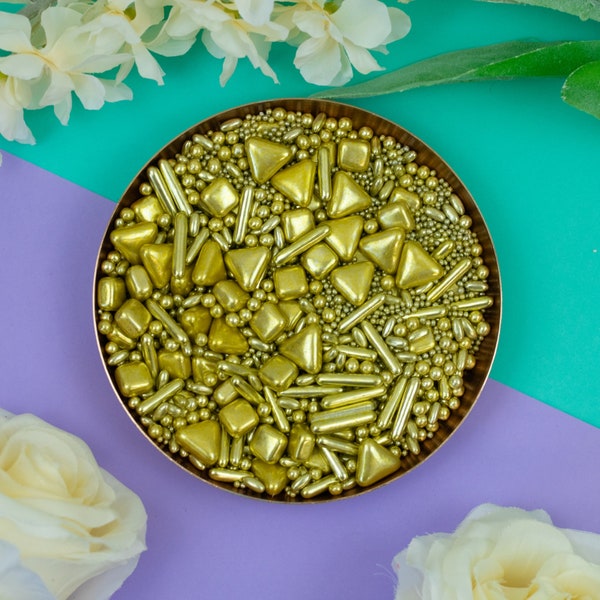 Gold Rush Sprinkles Mix Cupcake / Cake Decorations
