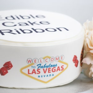 Vegas Casino edible icing cake cinta / tiras laterales