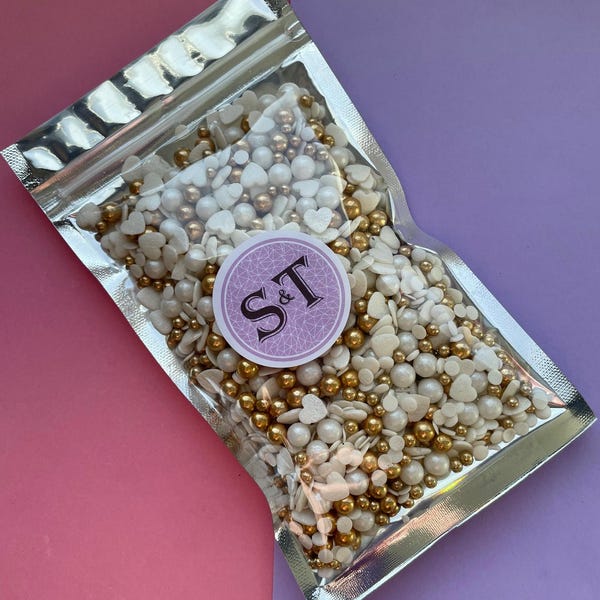 Heart of Gold Sprinkles Mix Cupcake / Cake Decorations