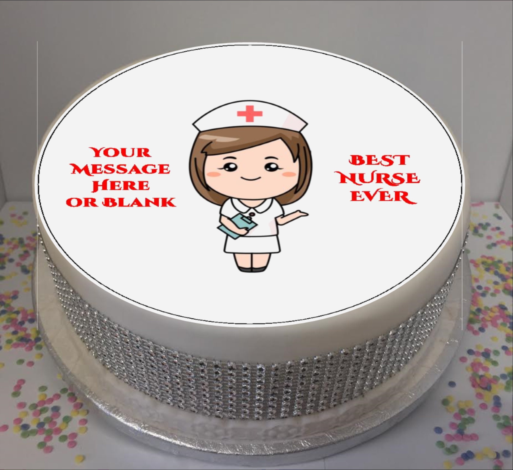 Cake design. Gâteau personnalisé en pâte à sucre sur le thème Infirmière.  Sugar paste Nurse themed cake…