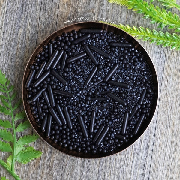 Back to Black Sprinkles Mix Cupcake / Cake Decorations