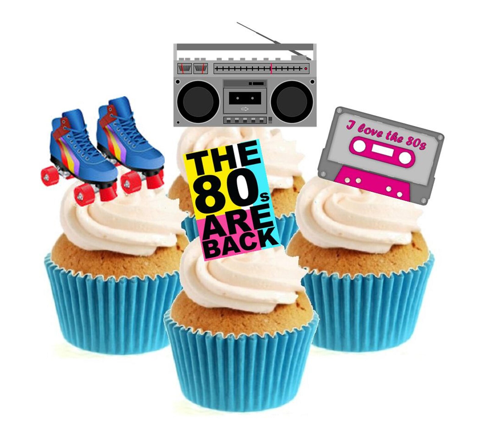 80's Collection Stand Up Cake Toppers 12 pack Etsy