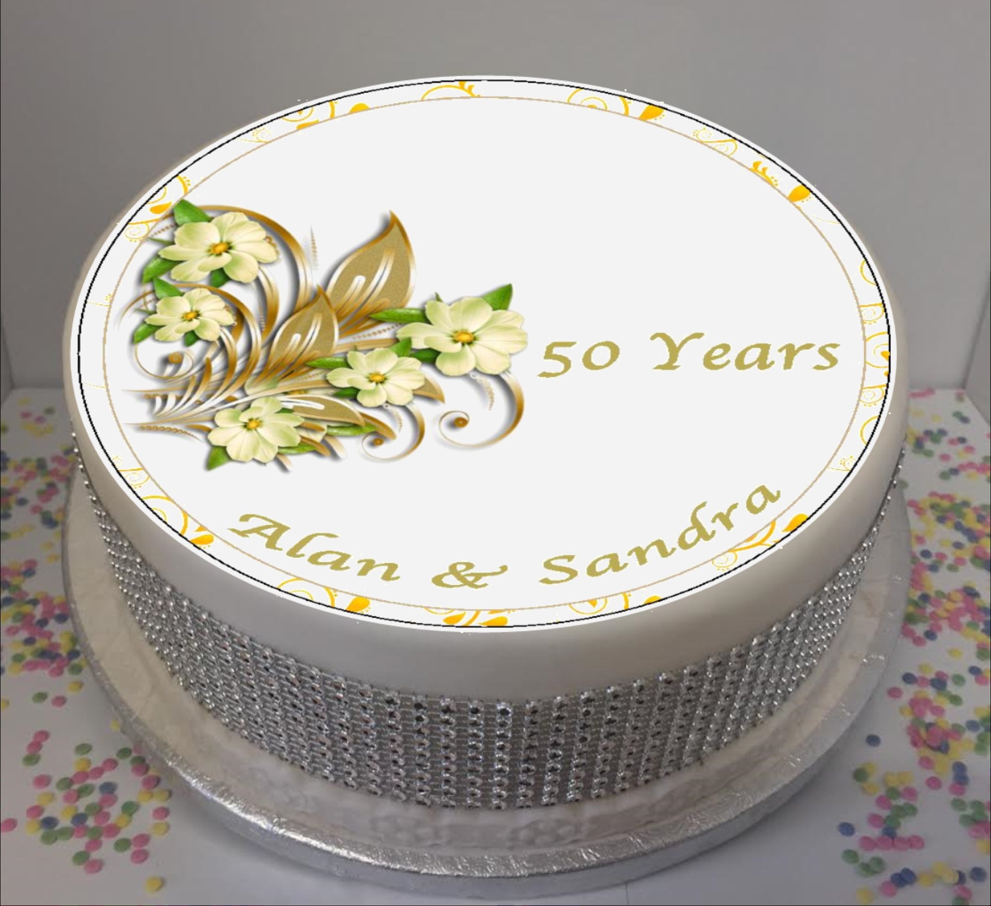 Topper 50 Aniversario Bodas de Oro Dekora- Artículos Decorativos - Tienda  Repostería Creativa Valencia 